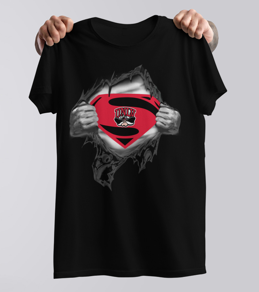 Unlv Rebels Superman Logo With Mascot Bold T-Shirt