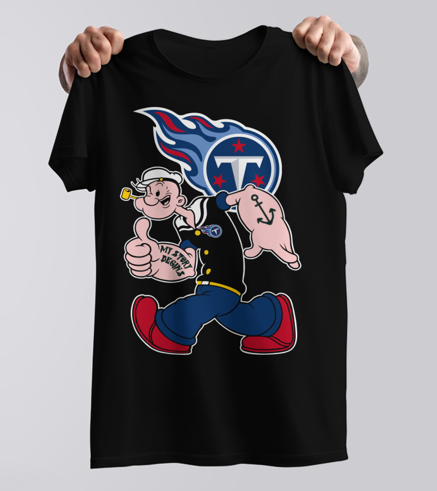 My Story Begins Tennessee Titans Popeye Football T-Shirt
