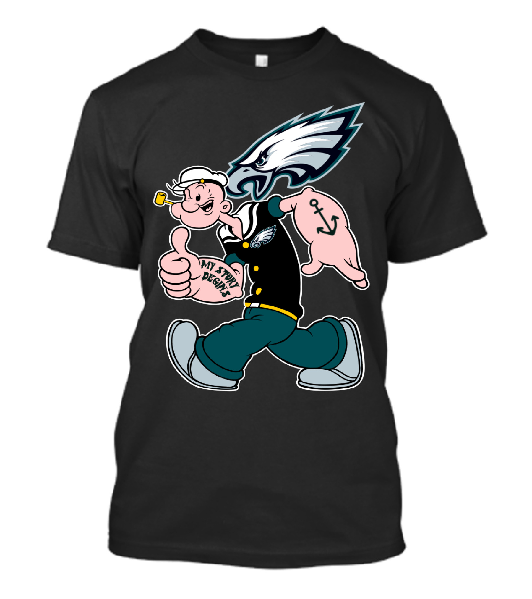 Philadelphia Eagles Popeye My Story Designs T-Shirt
