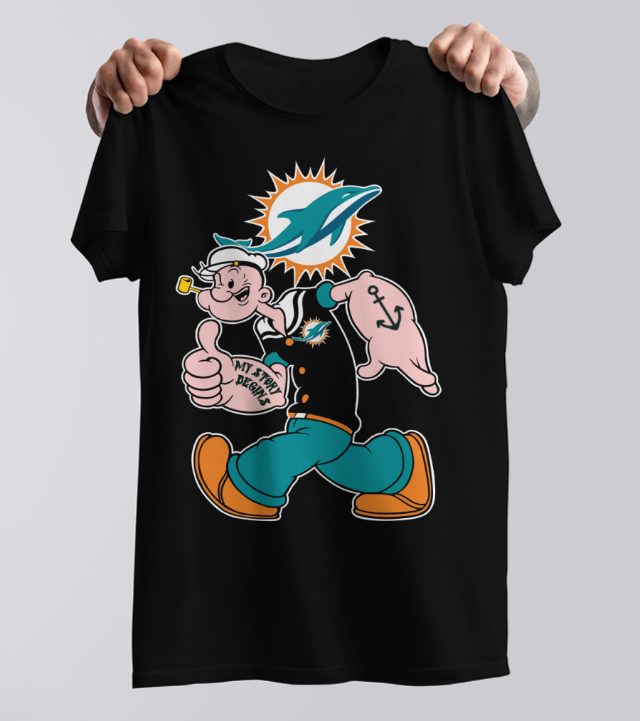 Miami Dolphins Popeye My Story Begins T-Shirt