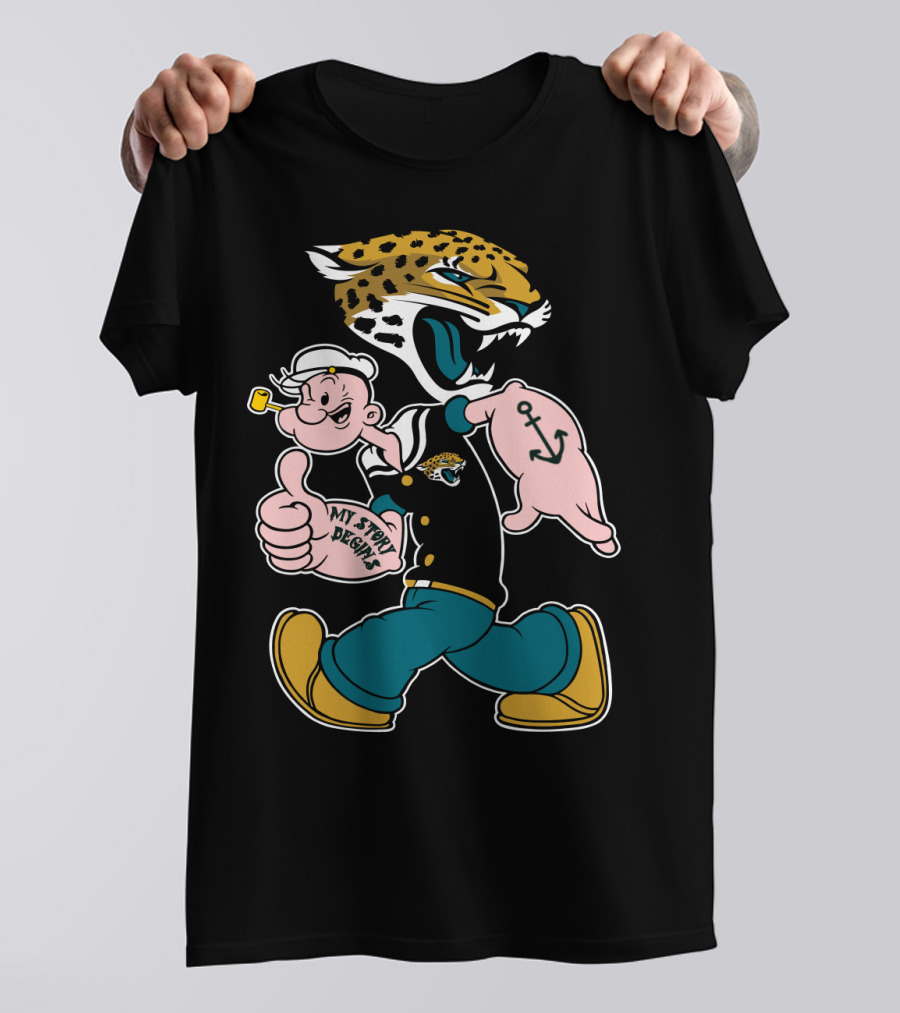 My Story Designs Jacksonville Jaguars Popeye Anchor T-Shirt