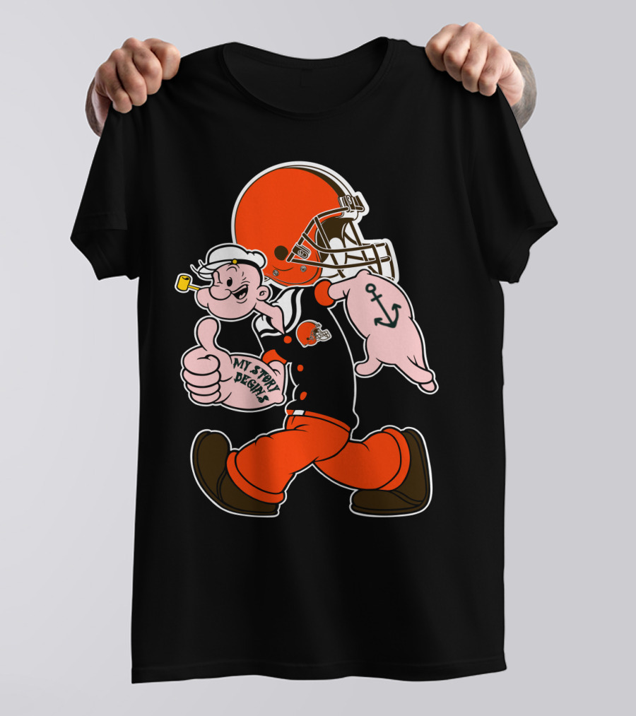 Popeye Cleveland Browns Cartoon Character T-Shirt