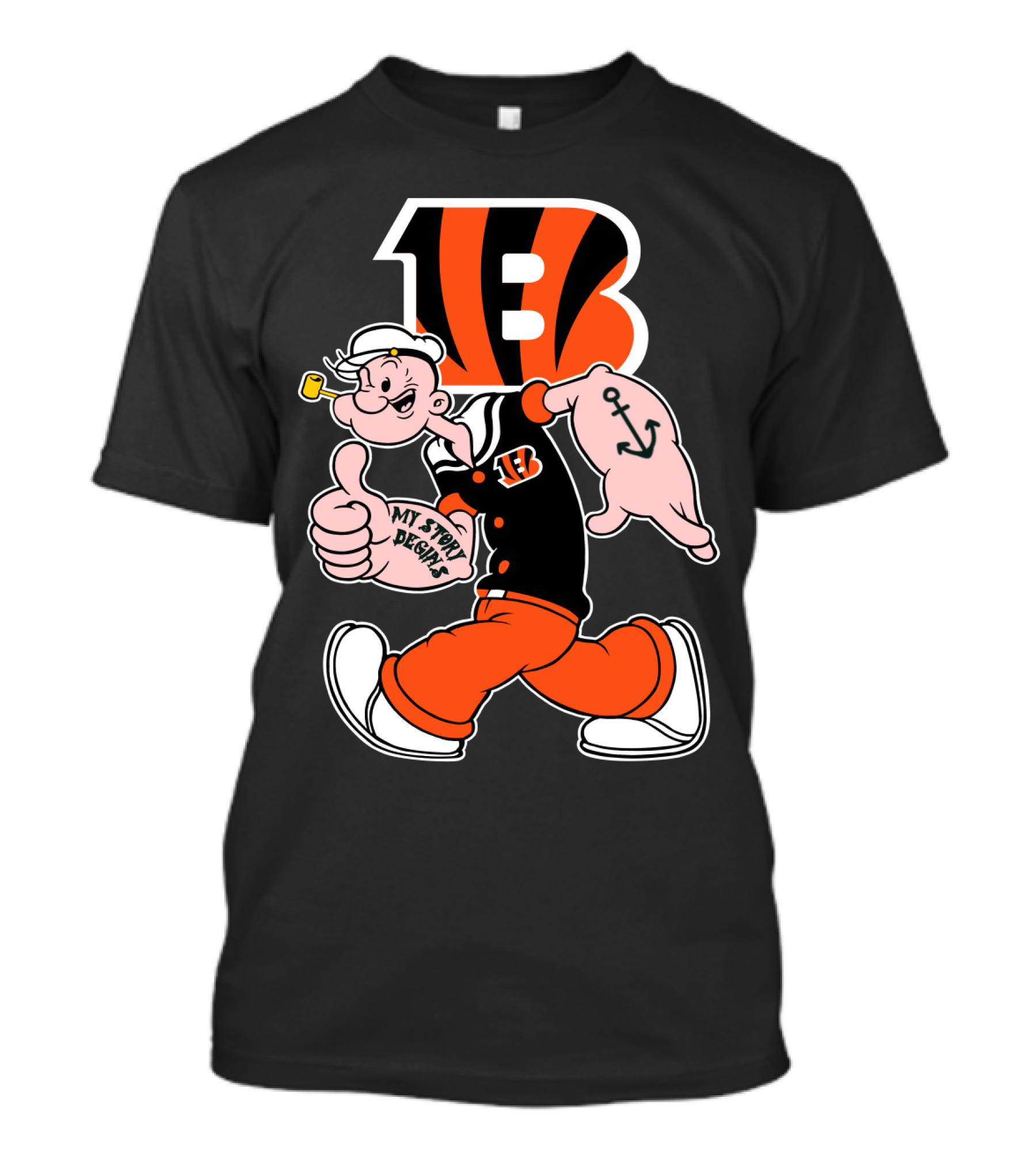 Bengals Popeye My Story Design 26 Cincinnati Bengals T-Shirt