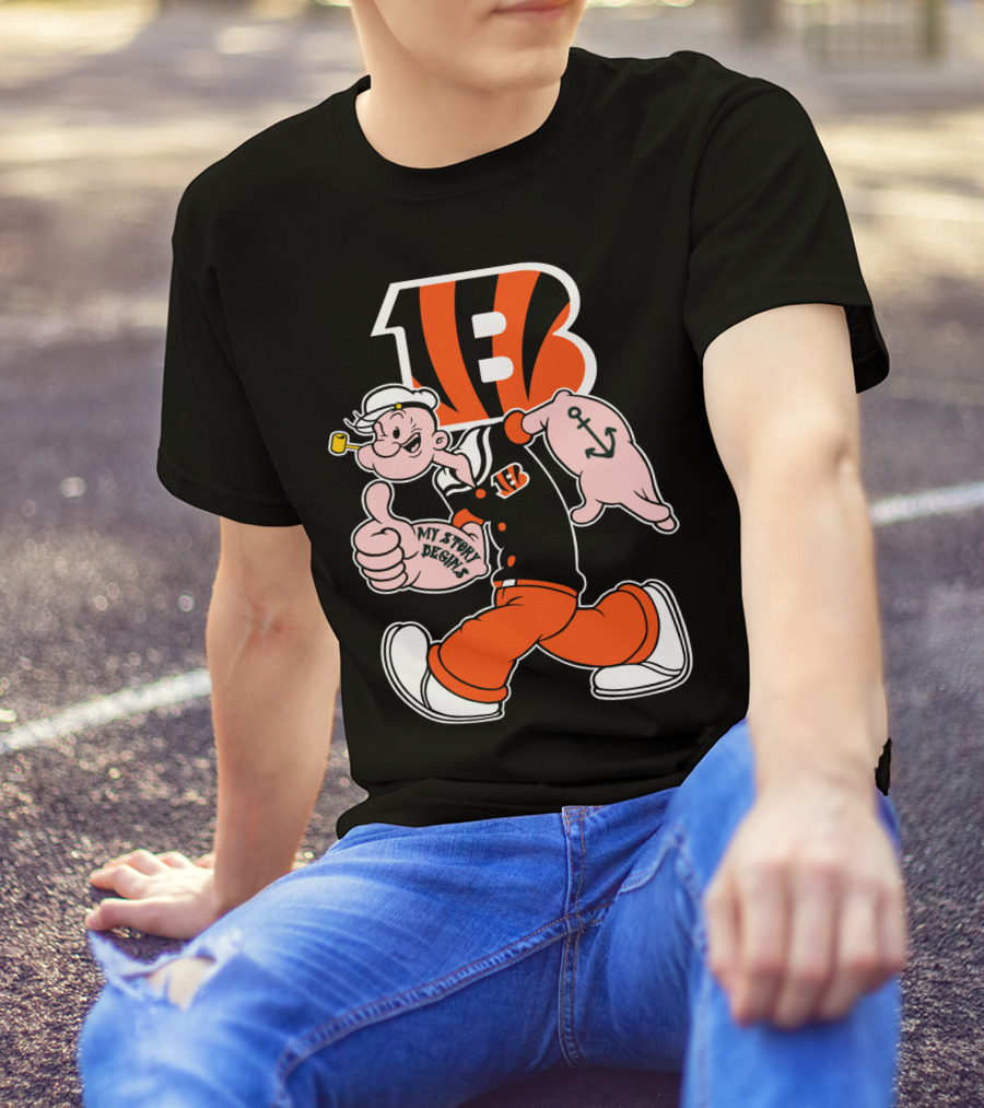 Bengals Popeye My Story Design 26 Cincinnati Bengals T-Shirt