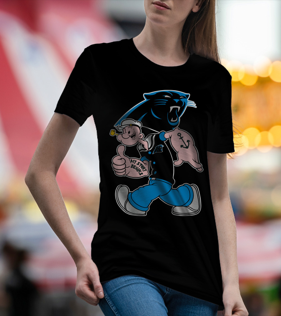 Carolina Panthers My Story Designs Popeye Anchor T-Shirt