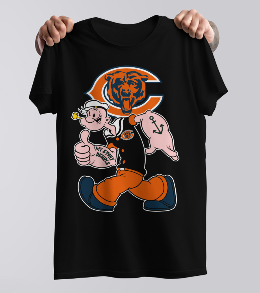 Chicago Bears My Story Begins Popeye T-Shirt