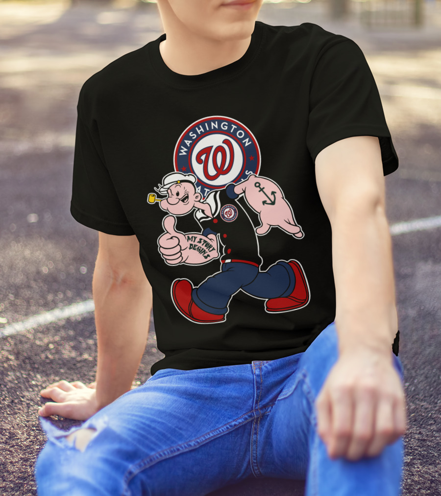 Washington Nationals Popeye My Story Begins T-Shirt