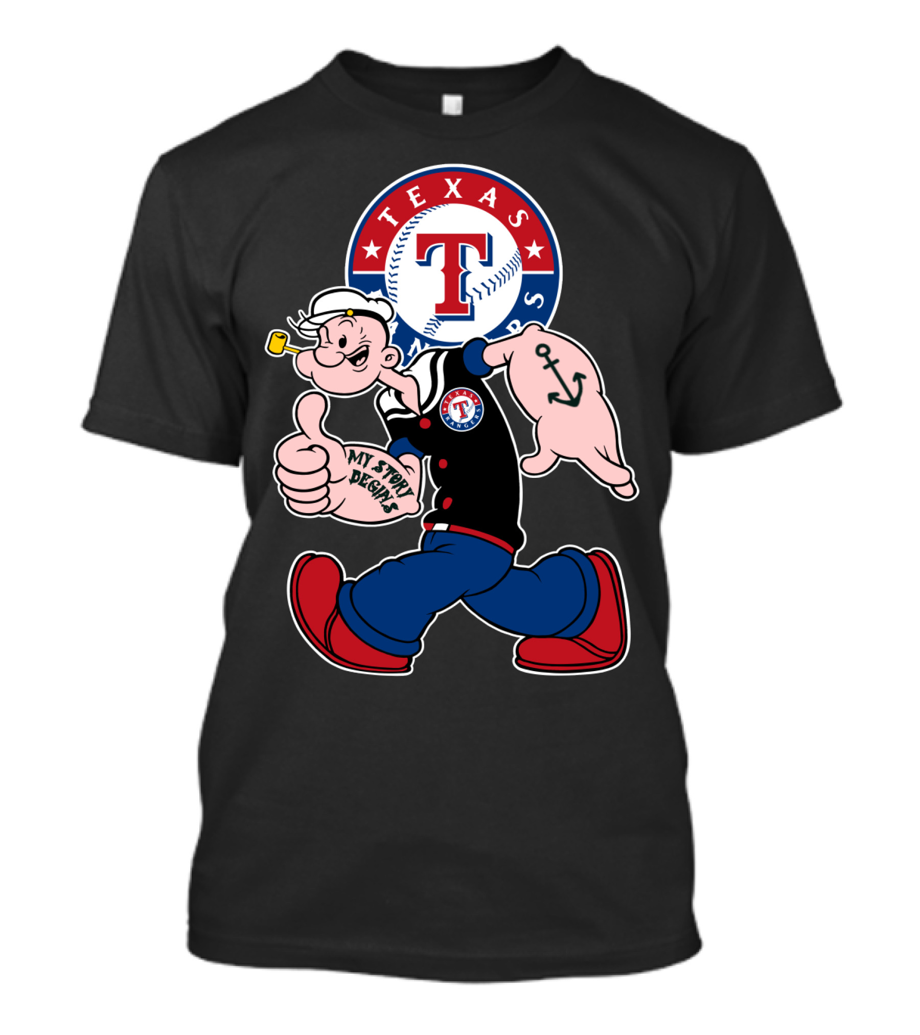 Texas Rangers Popeye My Story Begins T-Shirt