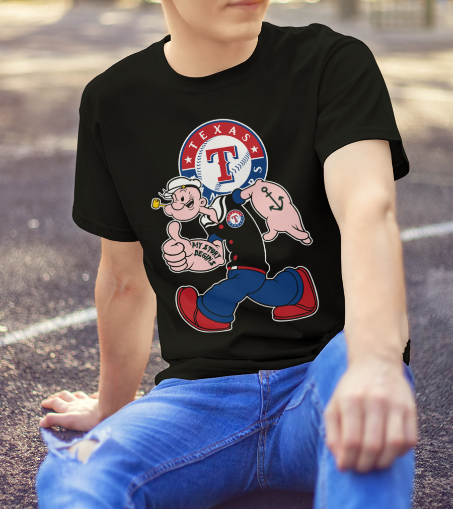 Texas Rangers Popeye My Story Begins T-Shirt