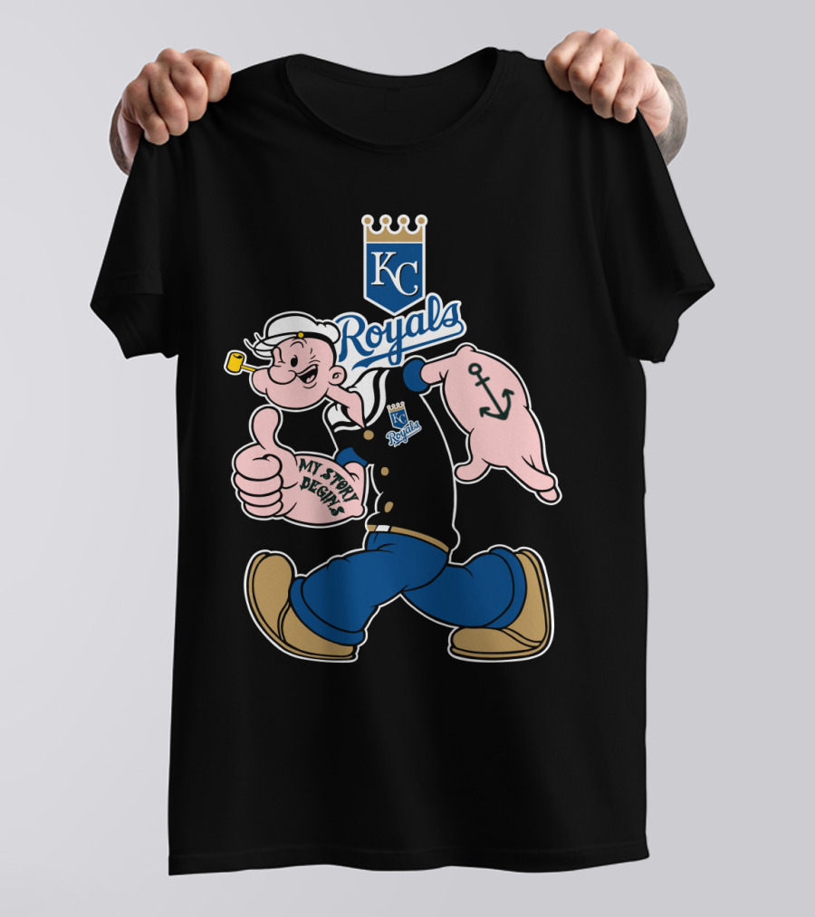 Kansas City Royals Kc Royals Popeye My Story Designs T-Shirt