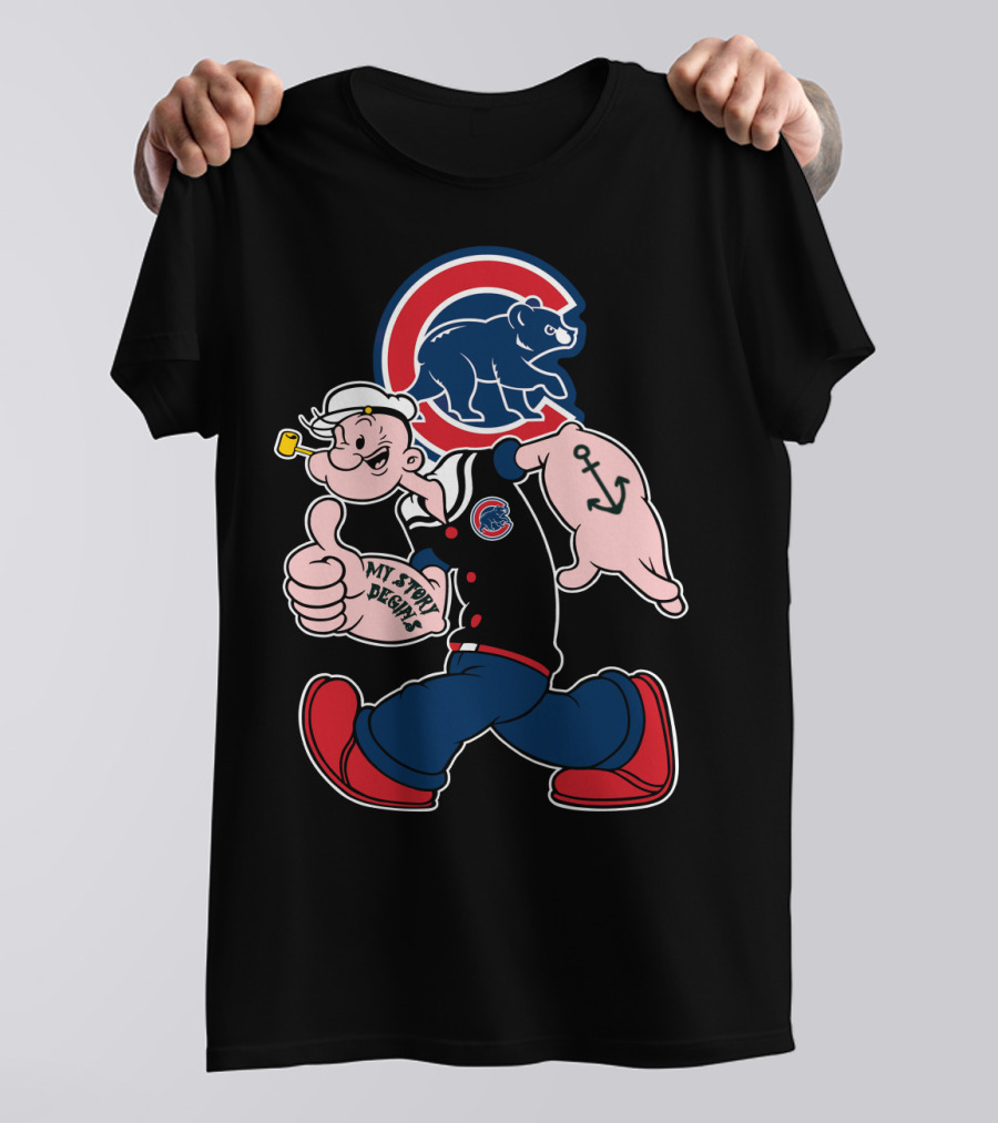Popeye Chicago Cubs My Story Begins T-Shirt