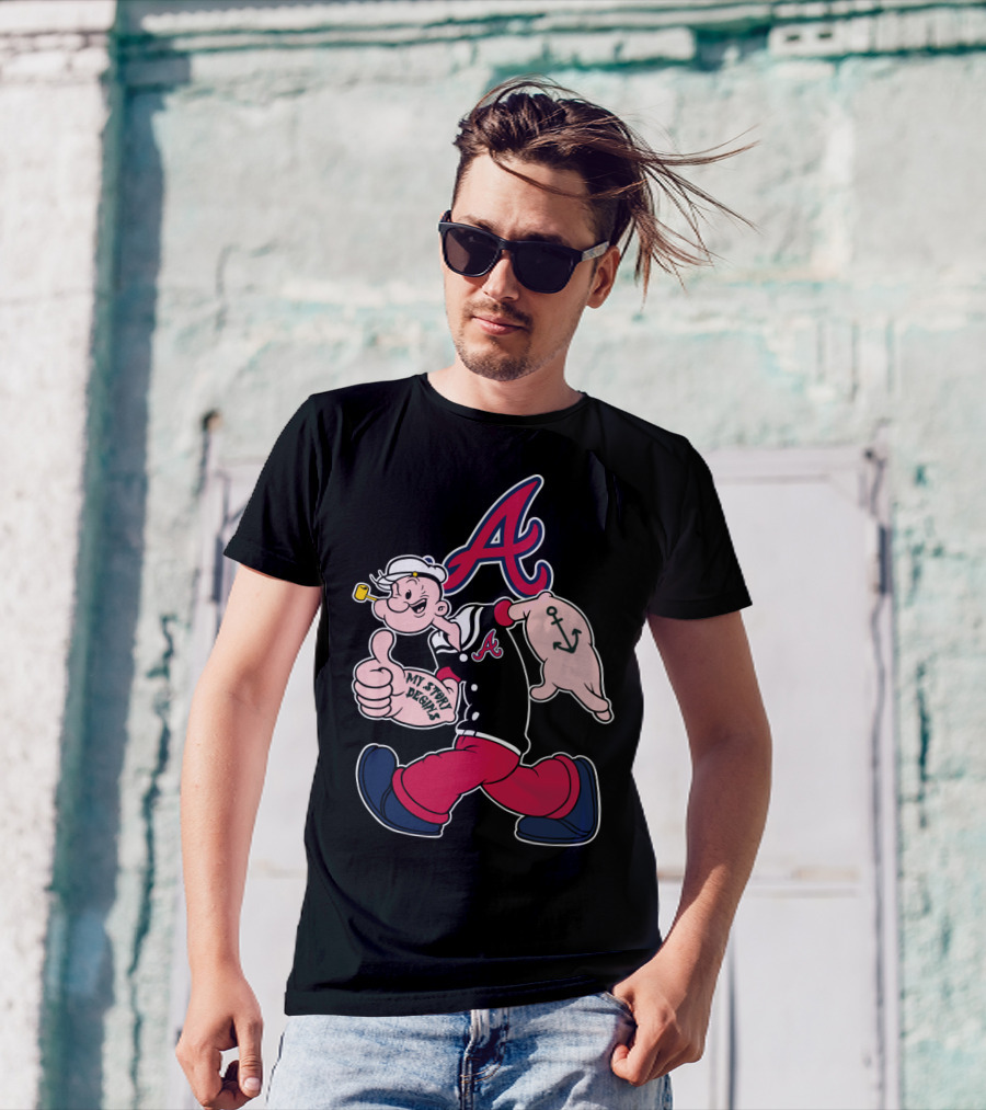 Atlanta Braves Cartoon Character My Story Designs Vintage Style T-Shirt