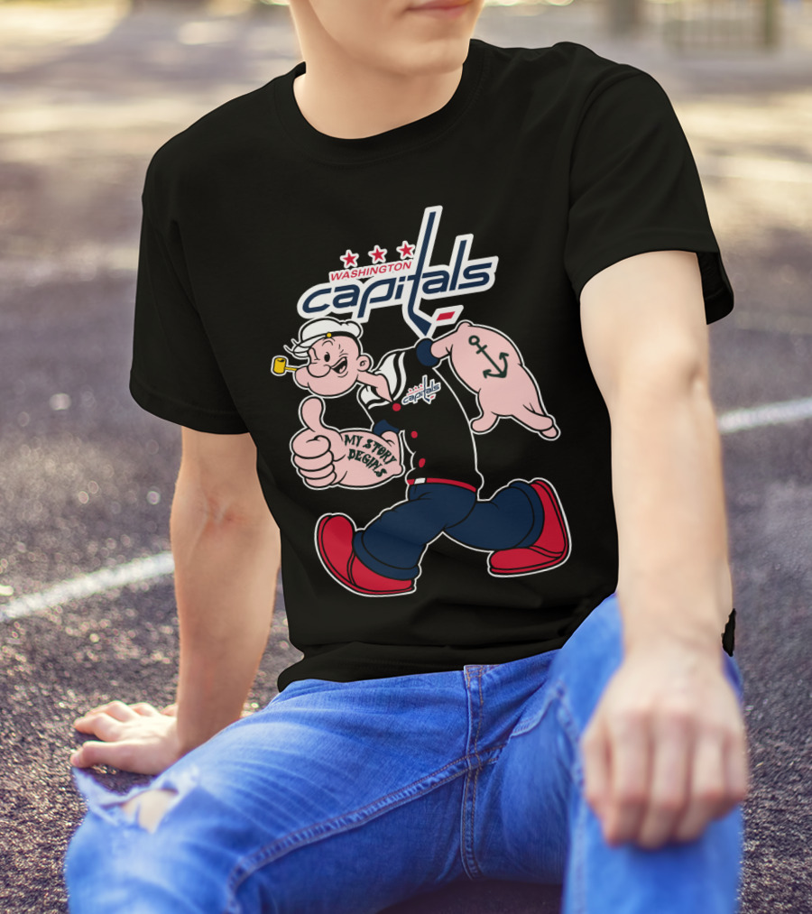 Washington Capitals Popeye My Story Begins T-Shirt