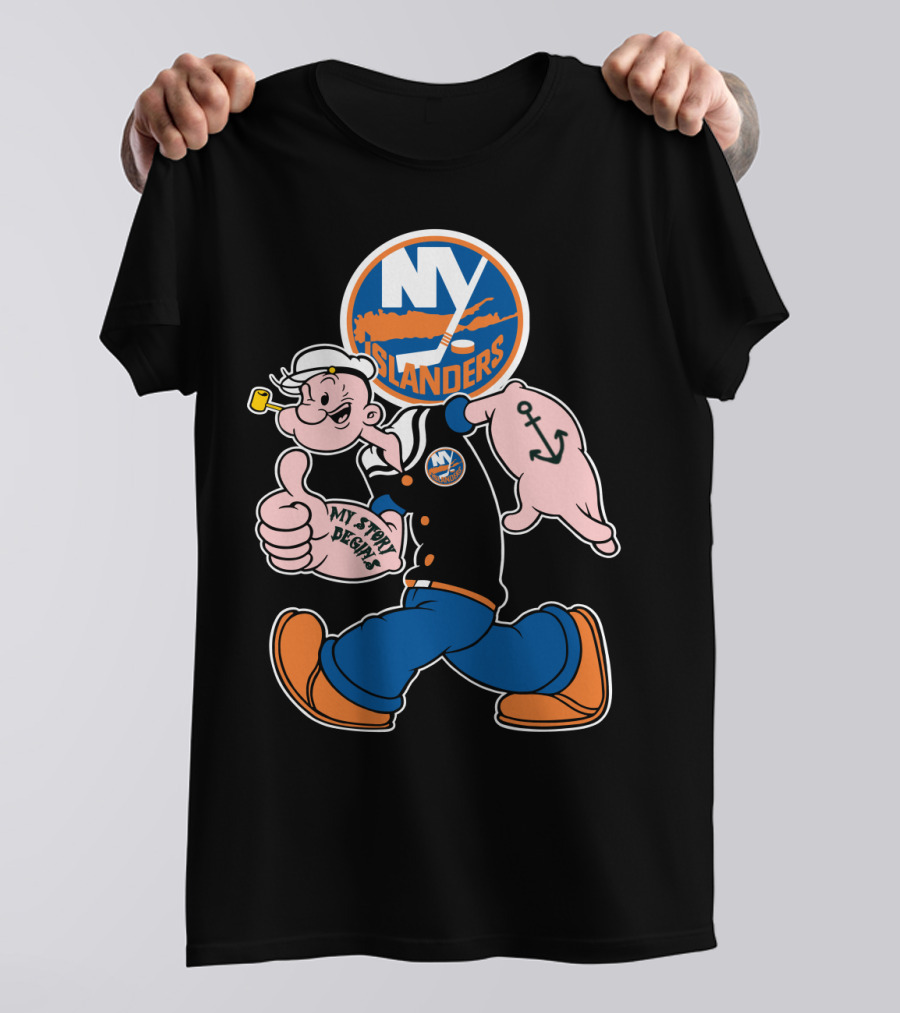 Ny Islanders Popeye Thumbs Up Anchor Tattoo My Sport Designs T-Shirt