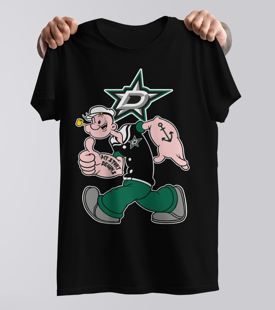 My Story Designs Dallas Stars Popeye Anchor 82 T-Shirt