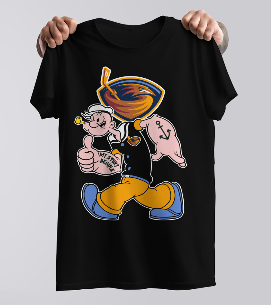Atlanta Thrashers My Story Designs Popeye Hockey T-Shirt