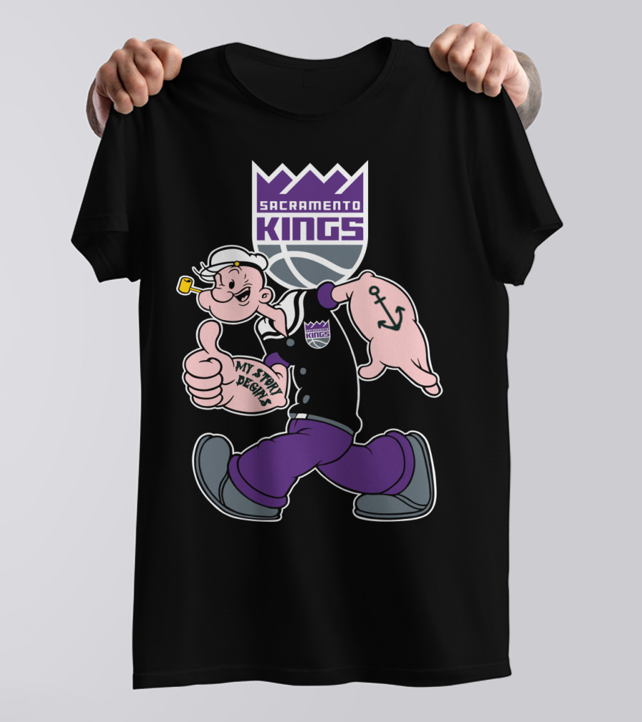 Sacramento Kings My Story Begins Popeye Anchor T-Shirt