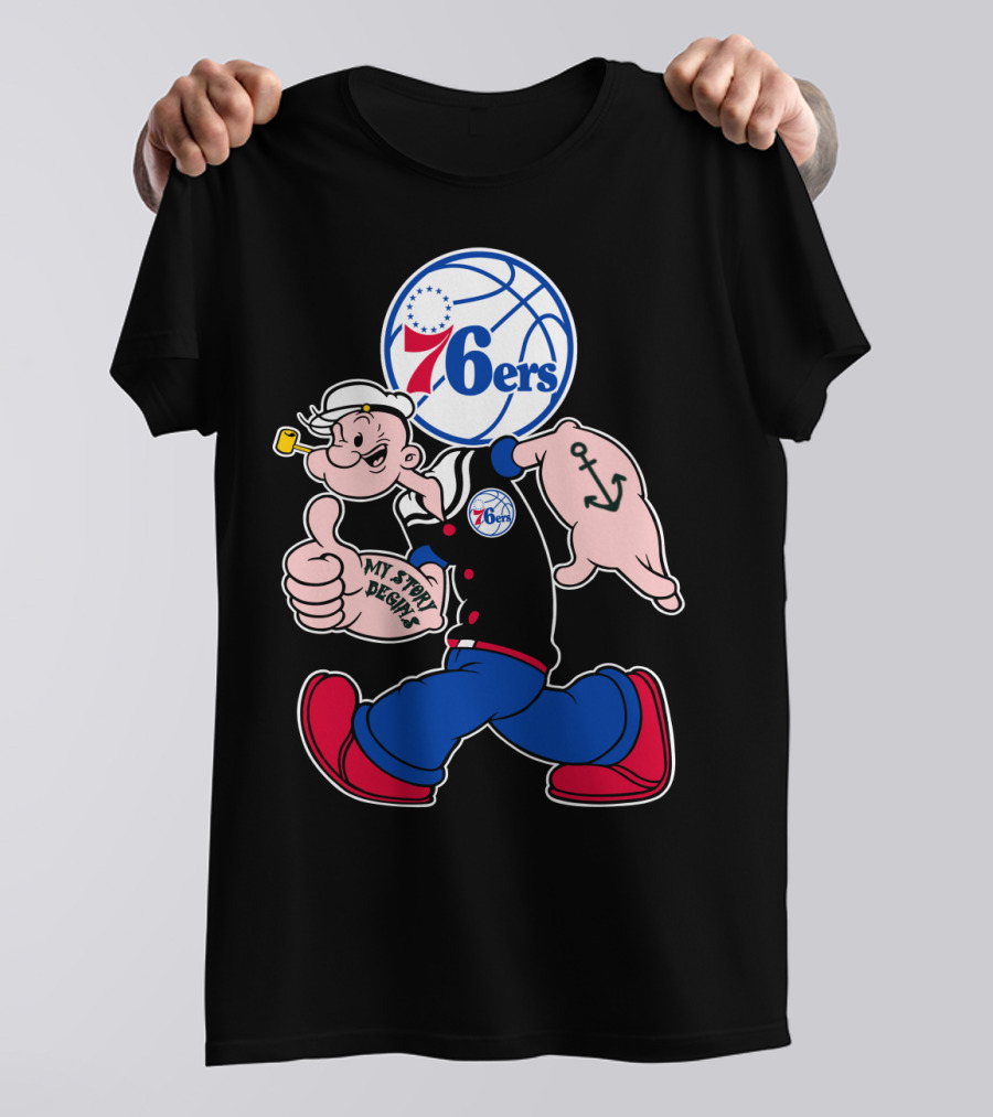 Philadelphia 76ers Popeye My Story Begins T-Shirt