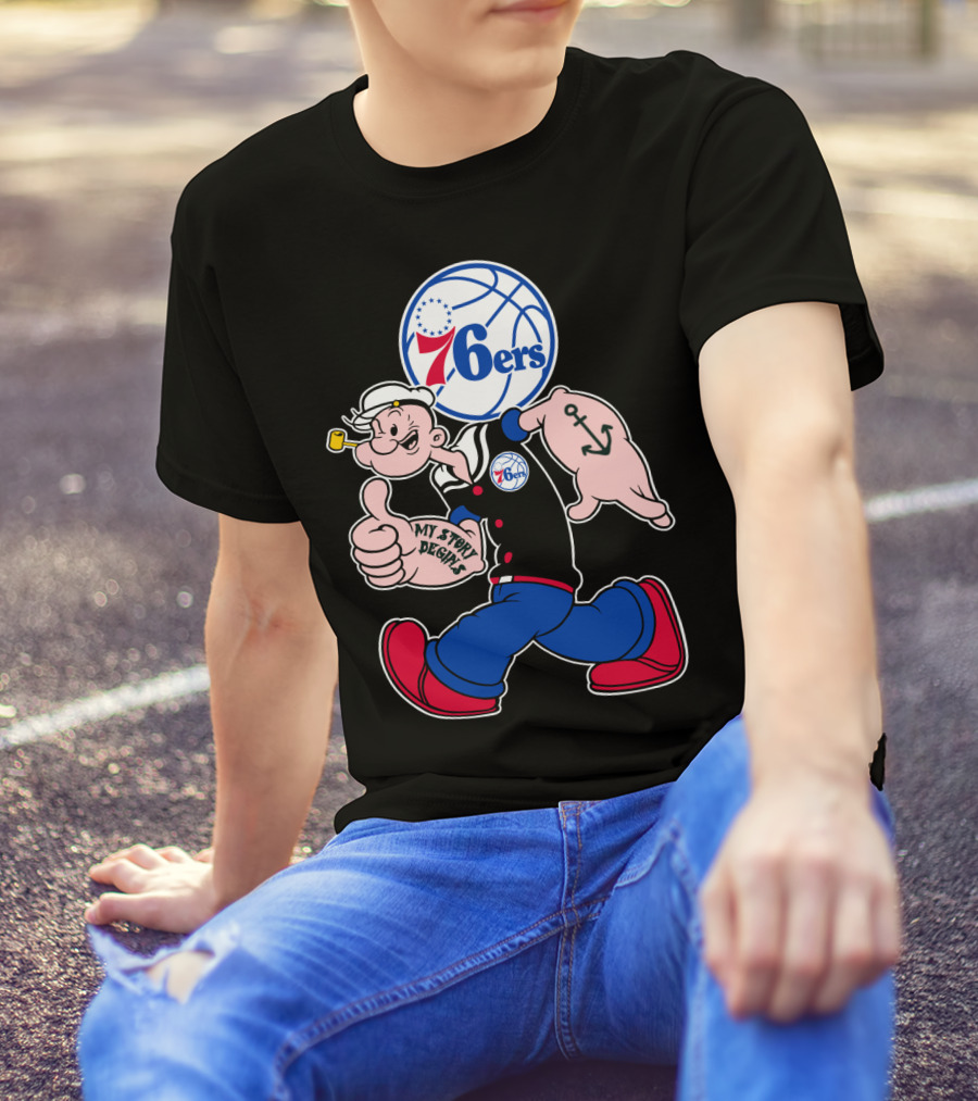 Philadelphia 76ers Popeye My Story Begins T-Shirt