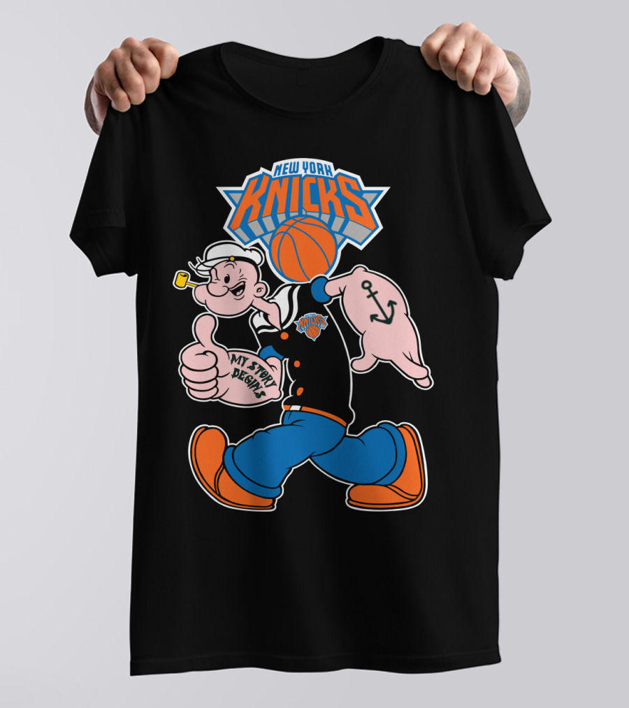 New York Knicks Popeye Cartoon Basketball Collaboration 103 T-Shirt
