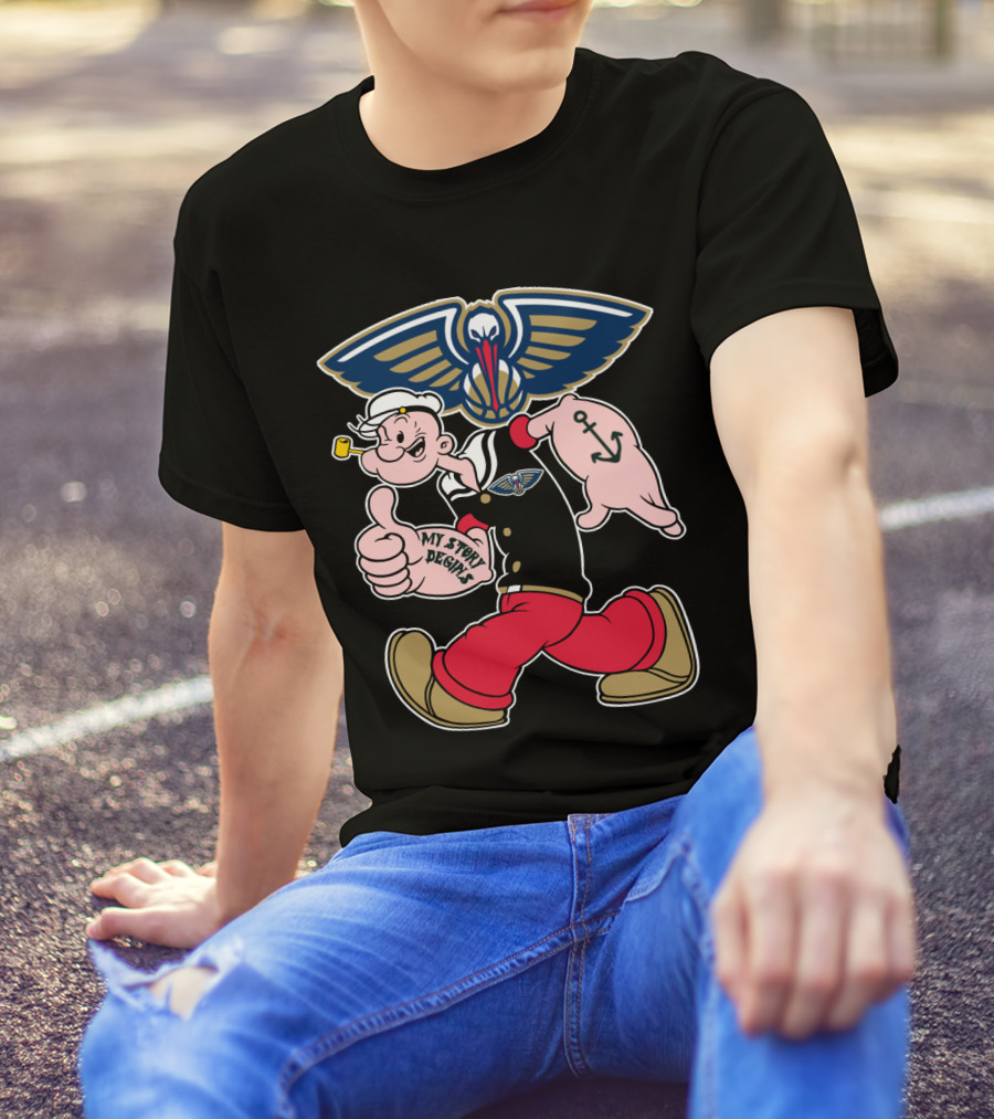 New Orleans Pelicans Popeye My Story Designs T-Shirt
