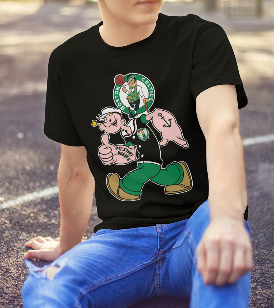 Boston Celtics Popeye My Story Begins T-Shirt