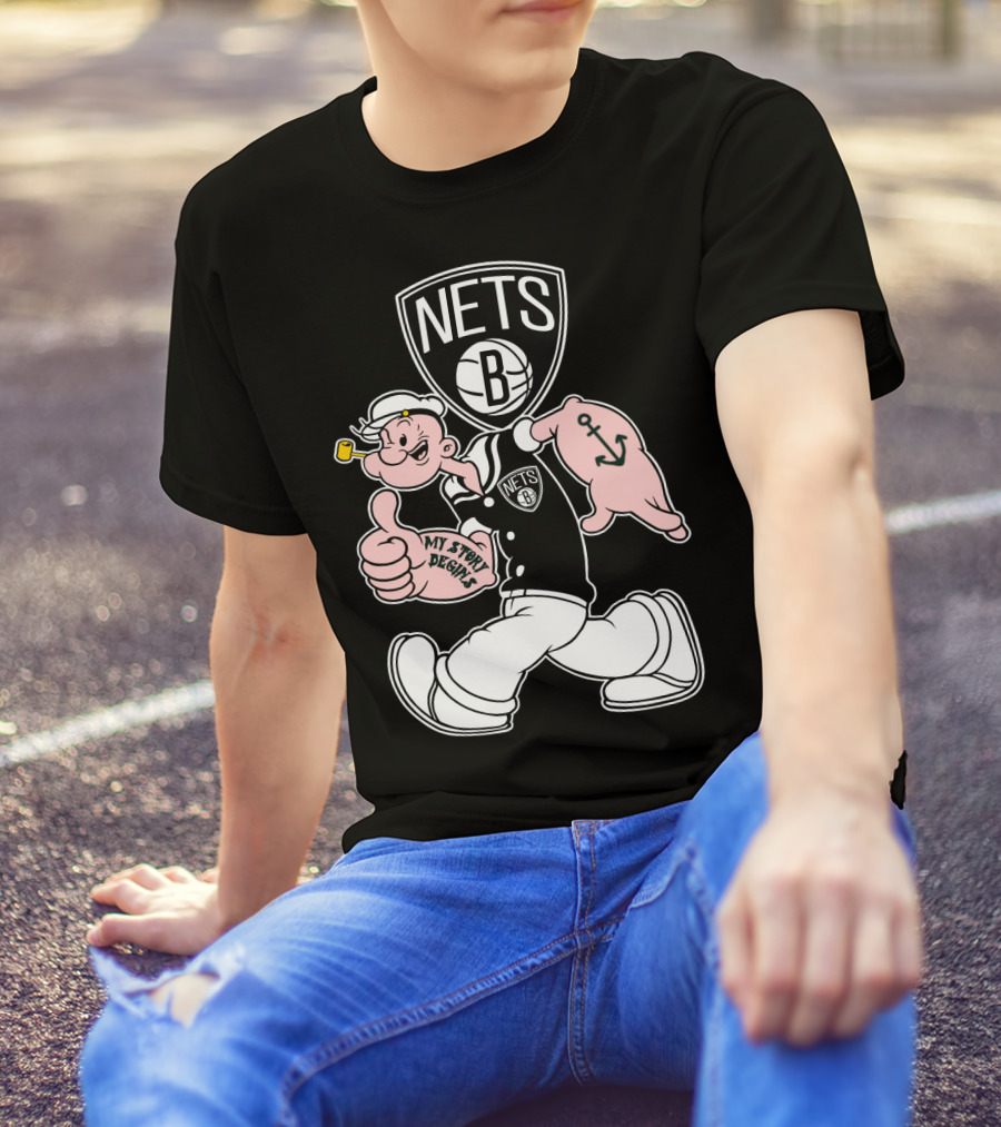 Brooklyn Nets My Story Begins Popeye 120 T-Shirt