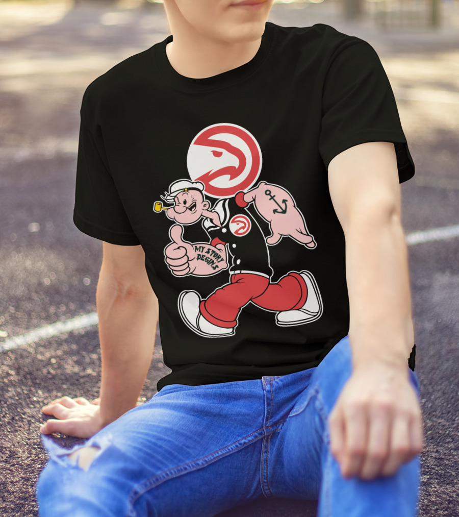 Atlanta Hawks Popeye Mashup My Story Designs T-Shirt