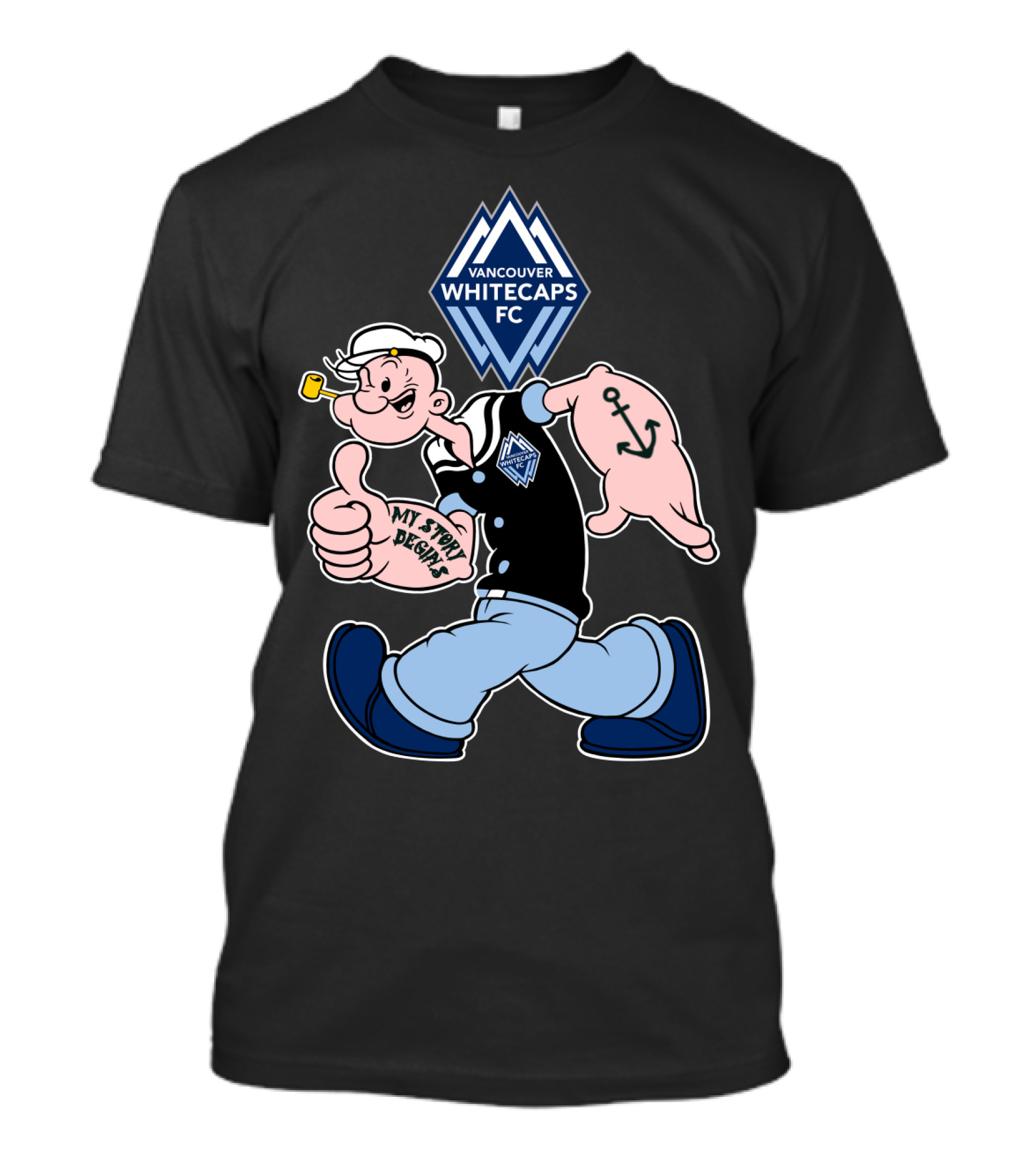 Vancouver Whitecaps Fc Popeye My Story Begins T-Shirt