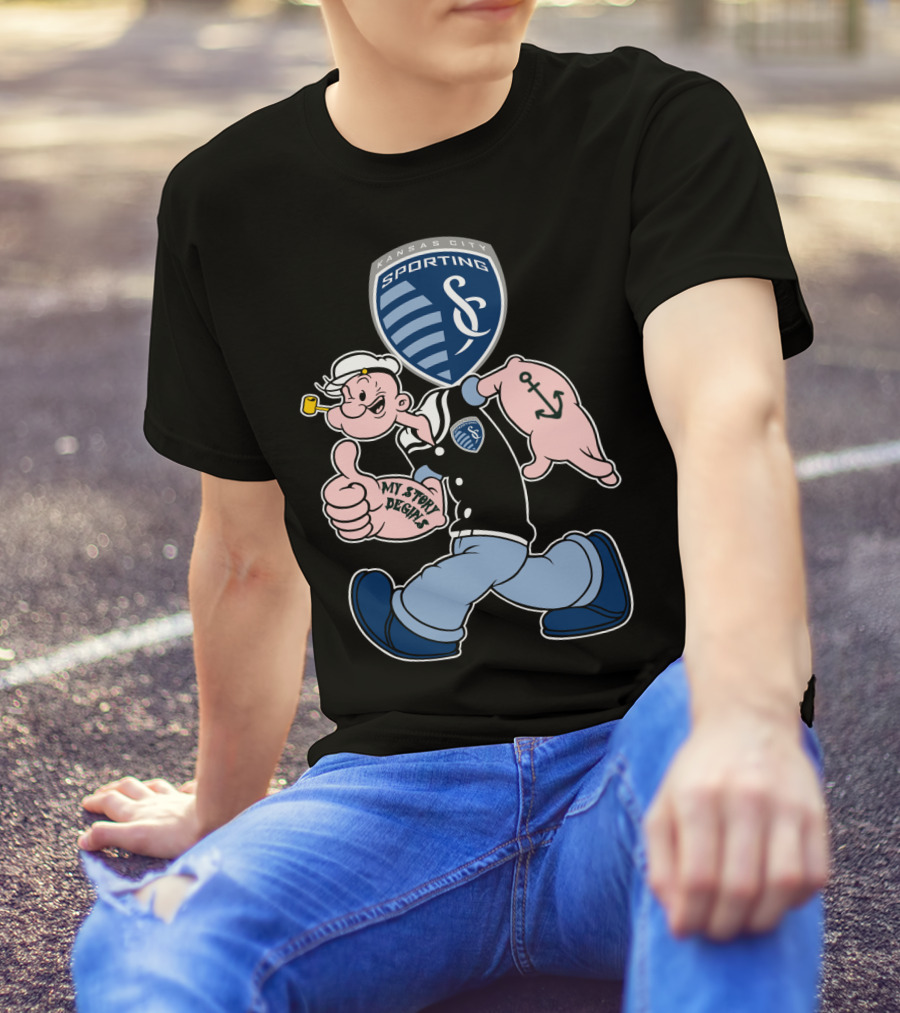 Sporting Kansas City 125 My Story Designs Popeye Style T-Shirt
