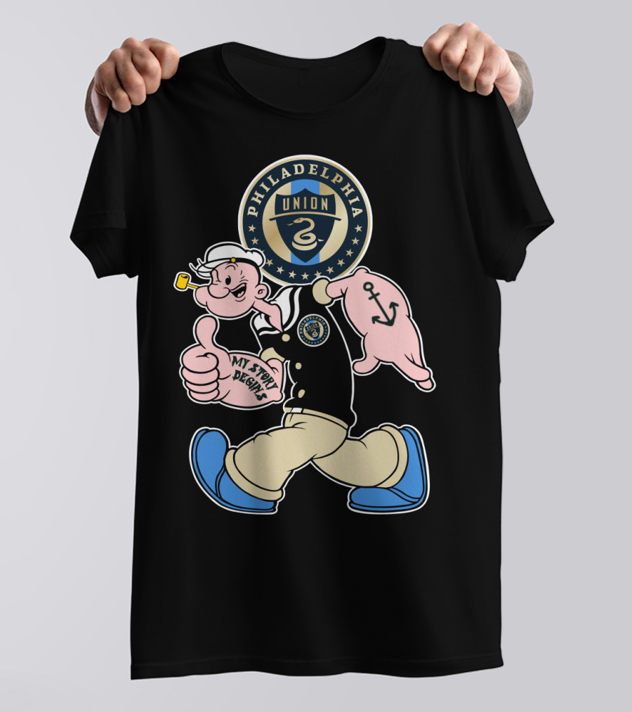 Philadelphia Union Popeye My Story Begins Soccer Badge T-Shirt