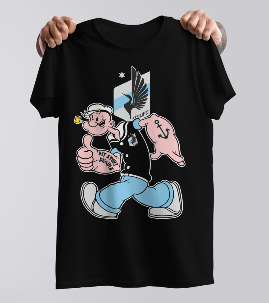 Minnesota United Fc Popeye My Story Designs Anchor T-Shirt