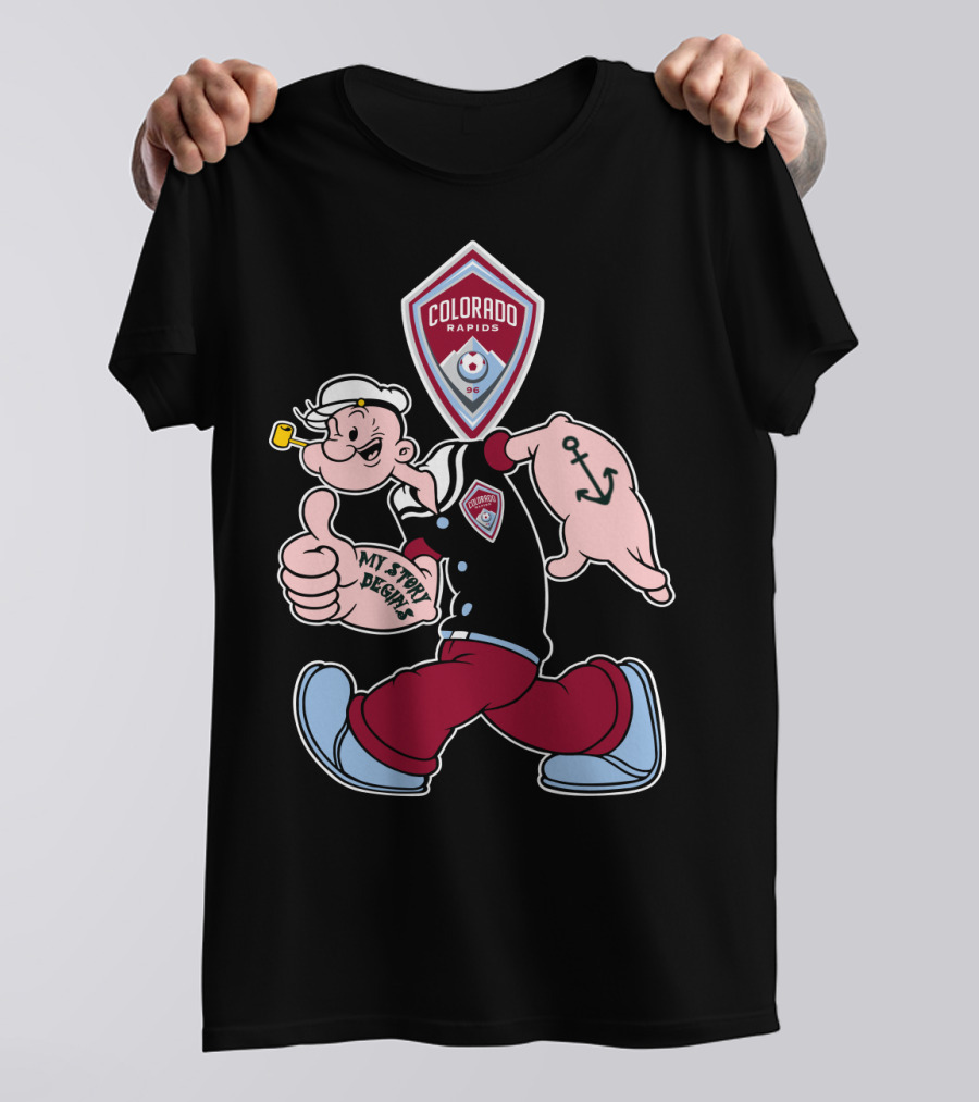 Popeye My Story Begins Colorado Rapids Soccer Badge Anchored T-Shirt