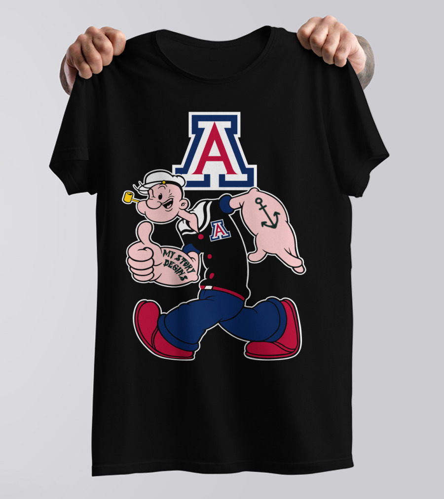 Arizona Wildcats Popeye Anchor My Story Begins Vintage Style T-Shirt