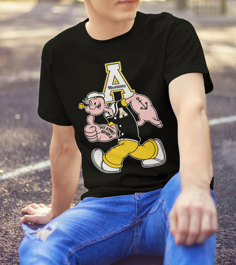 Appalachian State Mountaineers Popeye Anchor T-Shirt