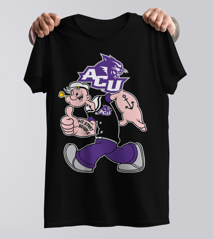 Acu Wildcats Popeye My Story Begins Anchor Tattoo T-Shirt