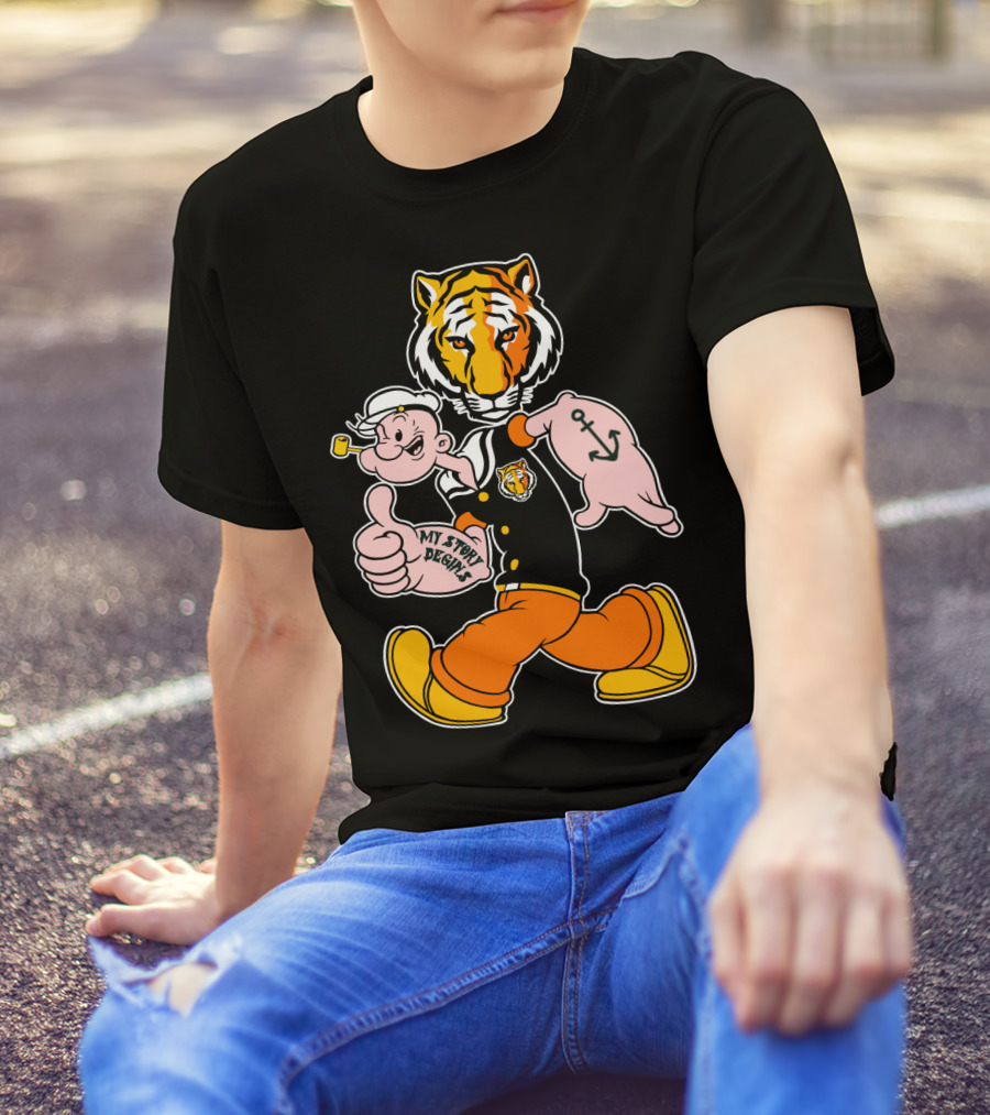 Depauw Tigers My Story Begins Tiger And Sailor T-Shirt