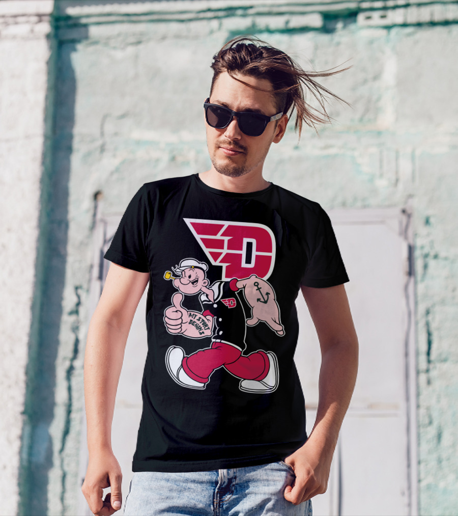 Dayton Flyers 176 Popeye Thumbs Up T-Shirt