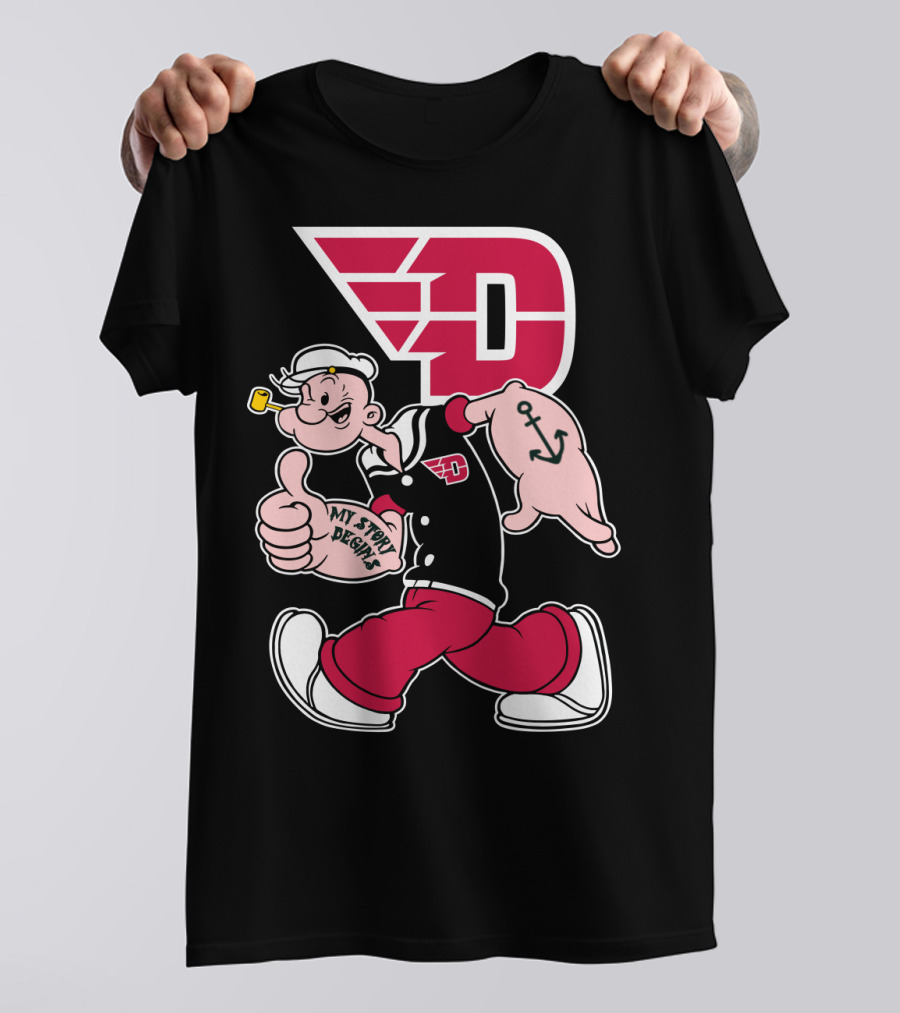 Dayton Flyers 176 Popeye Thumbs Up T-Shirt