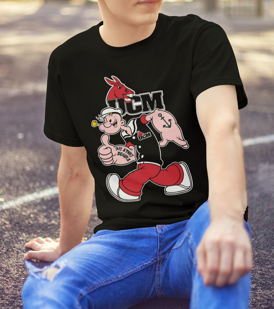 Ucm Central Missouri Mules Popeye My Story Begins T-Shirt