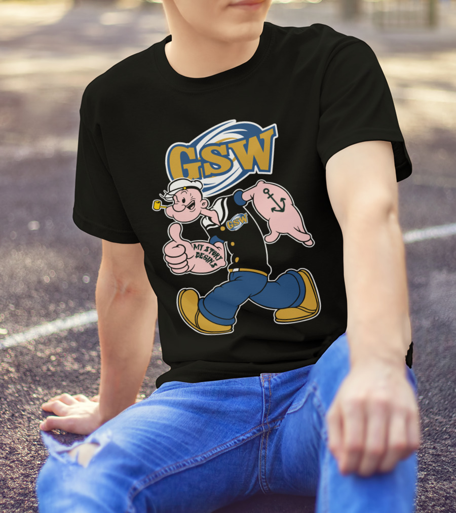 Georgia Southwestern Hurricanes Gsw Sailor Character With Anchor And Pipe T-Shirt