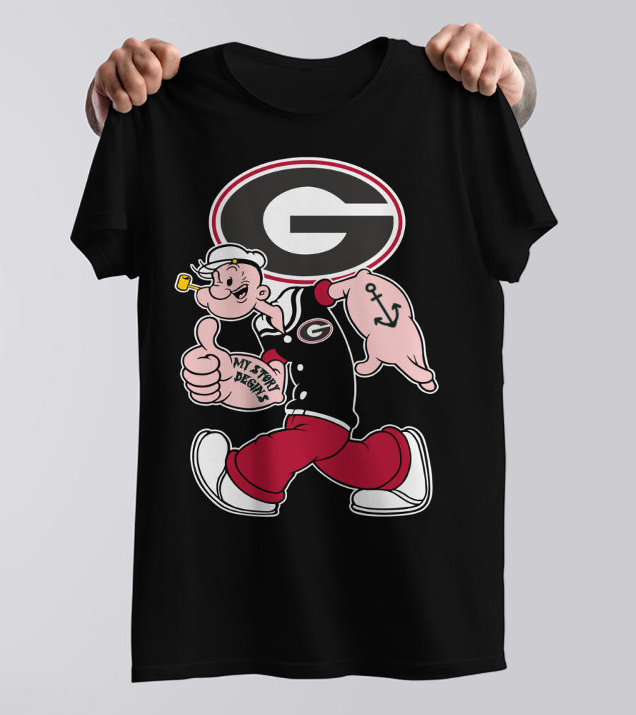 Georgia Bulldogs Popeye My Story Designs T-Shirt