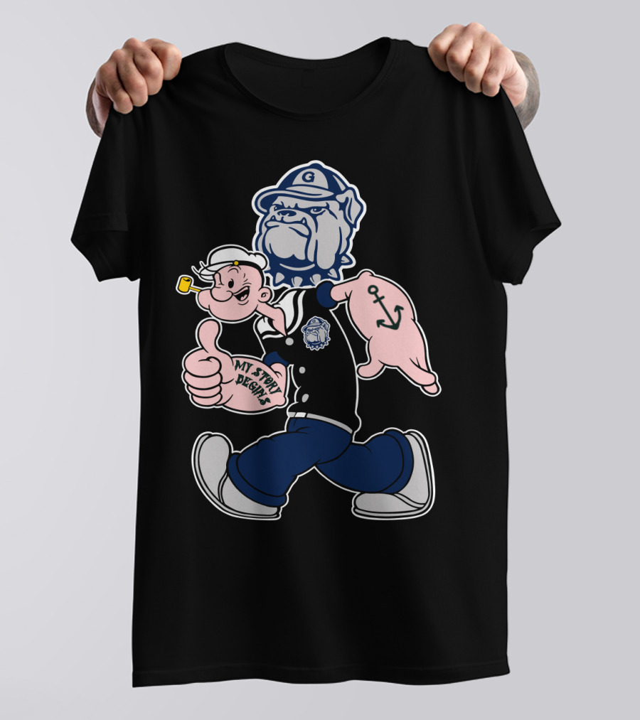 Popeye Georgetown Hoyas My Story Begins Anchor Bulldog Vintage 203 T-Shirt