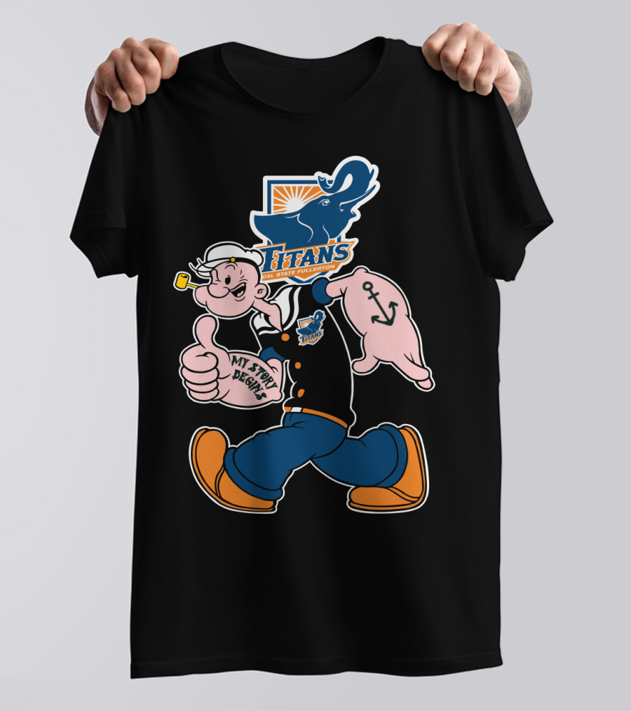 Cal State Fullerton Titans Popeye My Story Begins Anchor T-Shirt
