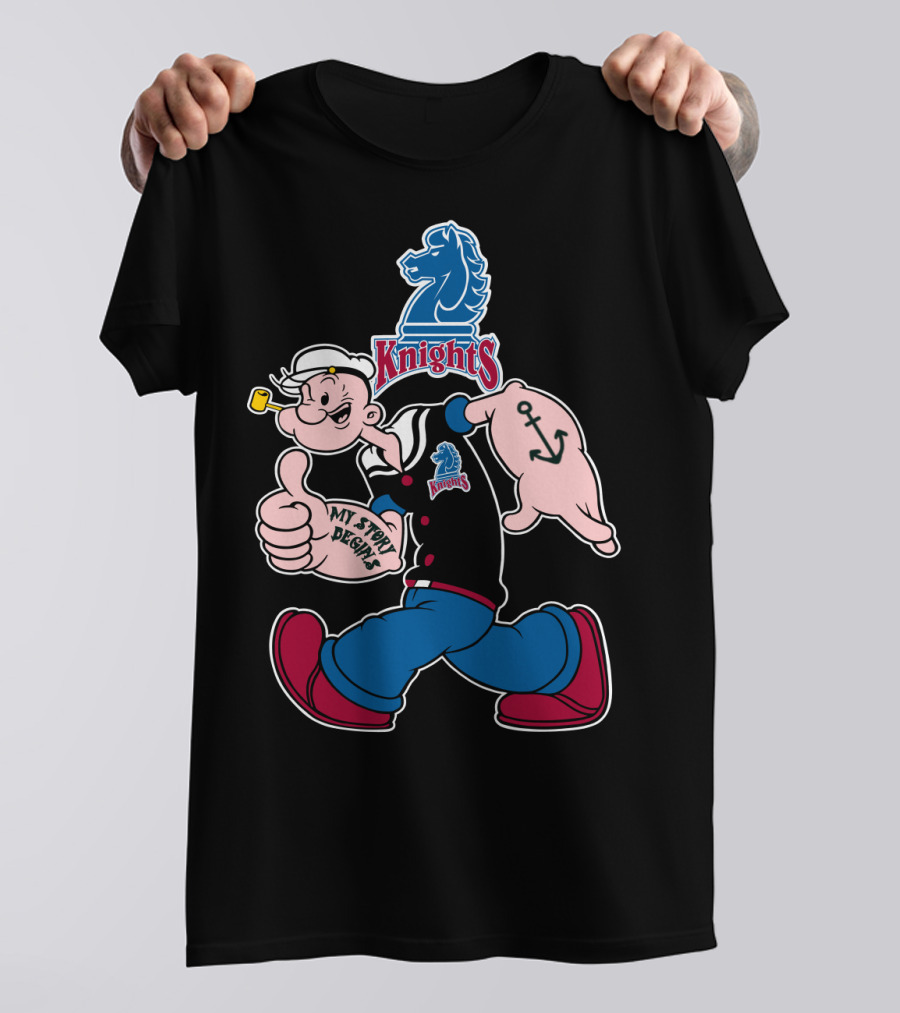 Fairleigh Dickinson Knights My Story Begins Popeye Character T-Shirt
