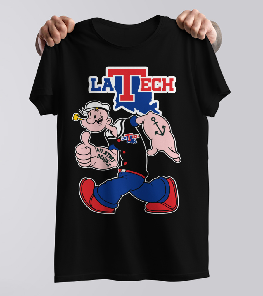La Tech Bulldogs Popeye My Story Begins T-Shirt