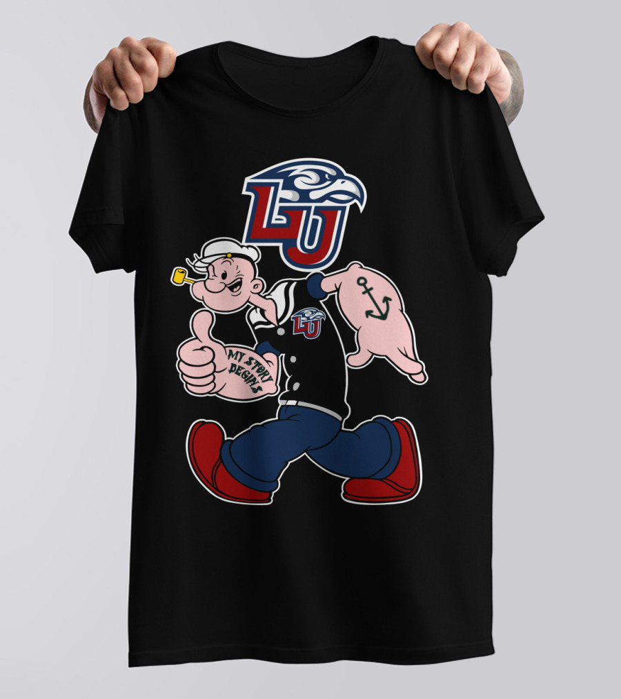 Liberty Flames Lu Logo Popeye My Story Begins T-Shirt