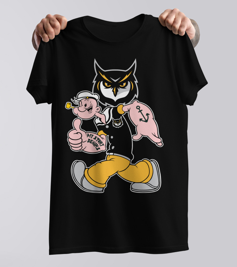 Kennesaw St Owls My Story Designs Popeye Anchor T-Shirt
