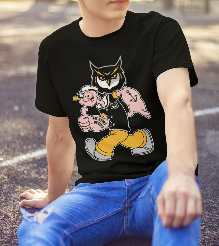 Kennesaw St Owls My Story Designs Popeye Anchor T-Shirt