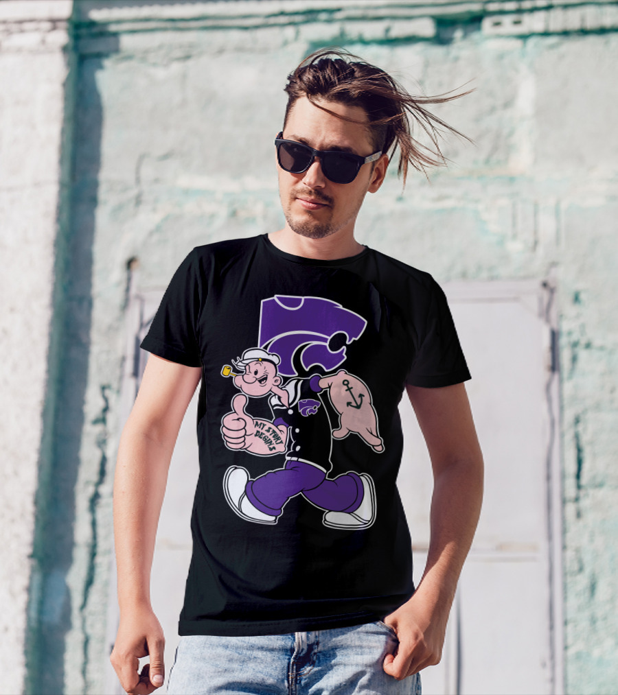 My Story Designs Kansas State Wildcats Popeye Anchor T-Shirt